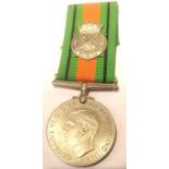 WWII British Defence medal with the Royal Navy patrol boat service clasp. P&P Group 1 (£14+VAT for