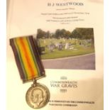 682038 GNR H J Westwood RA British WWI BWM with printer information. P&P Group 1 (£14+VAT for the