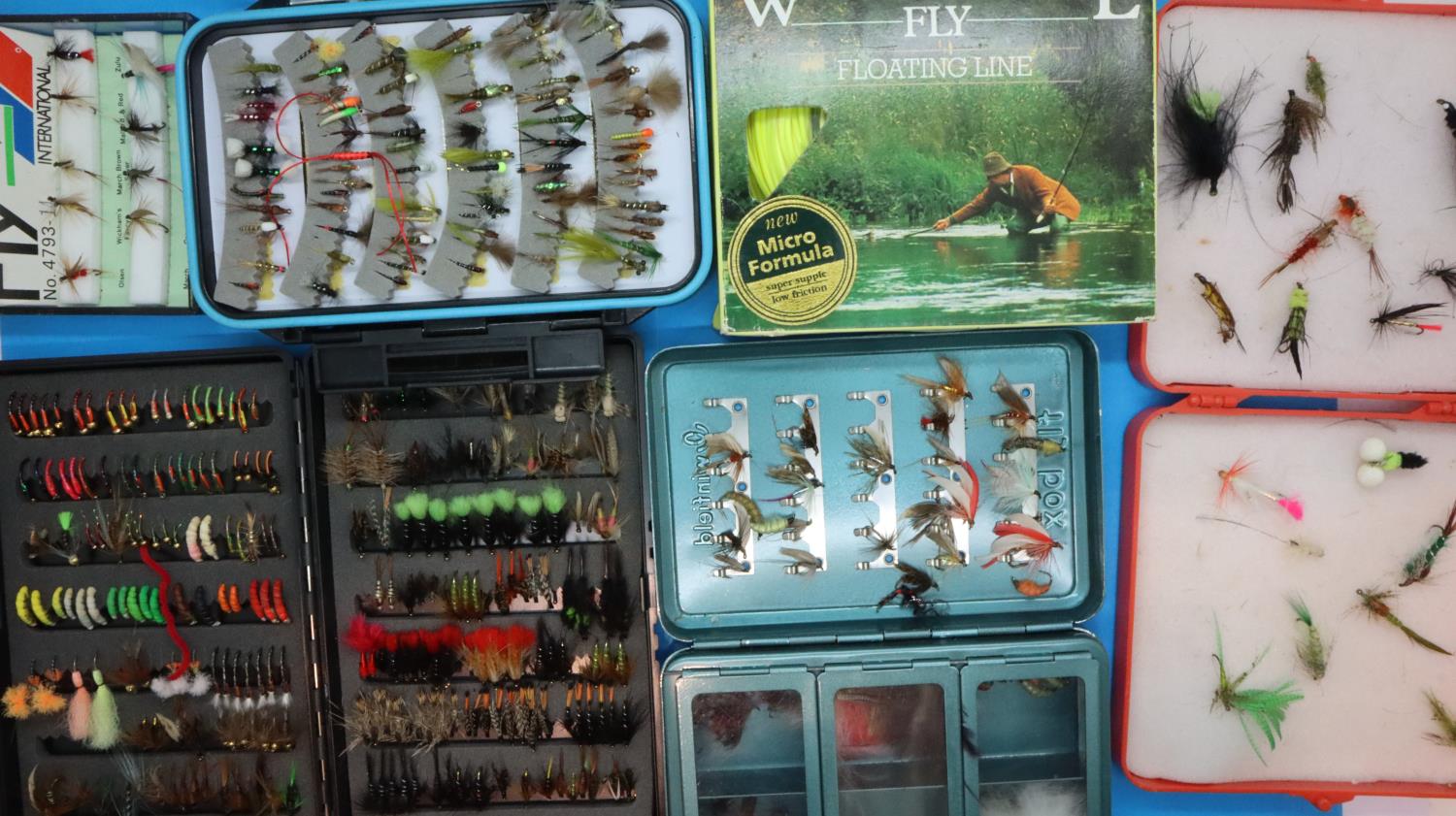 Large selection of boxed fishing flies. P&P Group 2 (£18+VAT for the first lot and £3+VAT for