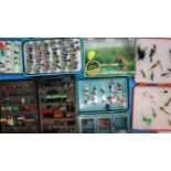 Large selection of boxed fishing flies. P&P Group 2 (£18+VAT for the first lot and £3+VAT for