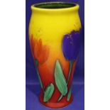 Anita Harris vase in the Tulip pattern, signed in gold, H: 20 cm. No cracks, chips or visible