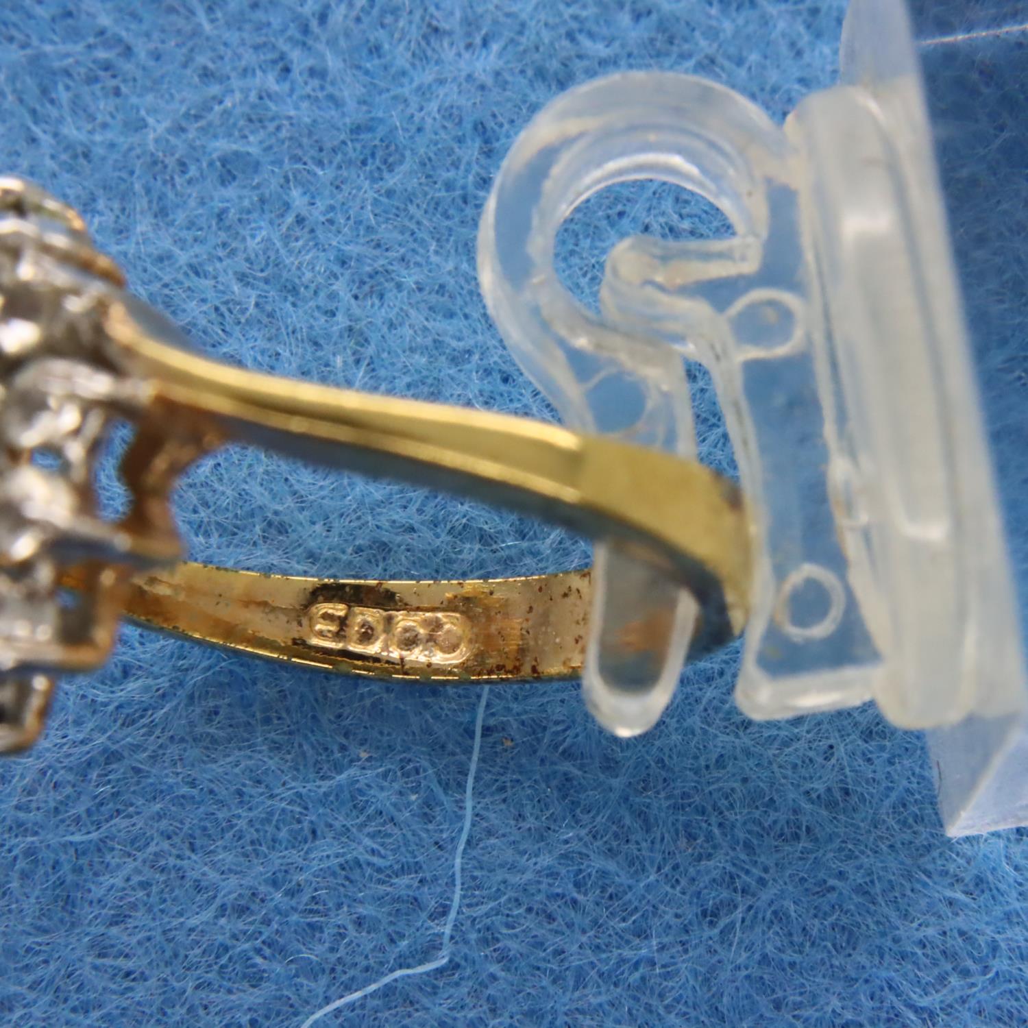 Yellow metal stone set ladies dress ring, size L/M. P&P Group 1 (£14+VAT for the first lot and £1+ - Image 3 of 3