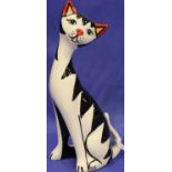 Lorna Bailey cat, Snowflake, H: 15 cm. P&P Group 1 (£14+VAT for the first lot and £1+VAT for