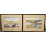 John Seabrook (20th century); pair of watercolours Normandy seascape and another. 33 x 23 cm. Not