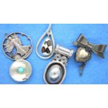 Five 925 silver pendants, largest L: 40 mm, combined 50g. P&P Group 1 (£14+VAT for the first lot and