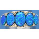 925 silver opal set ring, size Q. P&P Group 1 (£14+VAT for the first lot and £1+VAT for subsequent