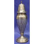 Hallmarked silver baluster shaped sugar caster with weighted base, Birmingham assay. P&P Group 1 (£