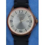 Montegraph; gents calendar wristwatch on leather strap, working at lotting. P&P Group 1 (£14+VAT for