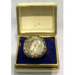 1916 George V threepence coin set in ring mount, Size O. P&P Group 1 (£14+VAT for the first lot