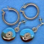 Two pairs of 925 silver earrings including stone set example, combined 13g. P&P Group 1 (£14+VAT for
