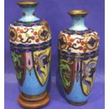 Japanese cloisonne vases, signed to base. One with damage. P&P Group 3 (£25+VAT for the first lot
