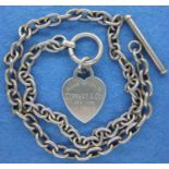 925 silver necklace marked Tiffany & Co for New York, L: 41 cm, 37g. P&P Group 1 (£14+VAT for the