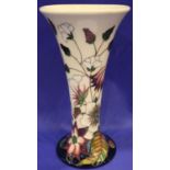 Moorcroft flared vase in the Bramble Revisited pattern, H: 21 cm. P&P Group 2 (£18+VAT for the first