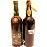 Bottle of Taylors late bottled vintage reserve 1974 Port and a bottle of Fonseca Port 1963,