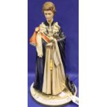 Large Capodimonte limited edition figurine of Her Majesty The Queen, H: 37 cm. P&P Group 3 (£25+