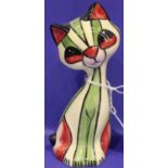 Lorna Bailey cat, Miss Prim, H: 15 cm. P&P Group 1 (£14+VAT for the first lot and £1+VAT for