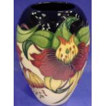 Moorcroft vase in the Anna Lily pattern, H: 18 cm. P&P Group 2 (£18+VAT for the first lot and £3+VAT