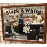 Black and white Scotch Whisky advertising mirror, 50 x 40 cm. Not available for in-house P&P,