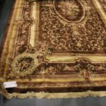 Kashmir floor rug with floral and geometric designs against a cream ground fringed rug, 300 x 200
