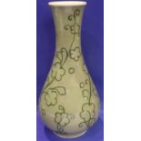 Unusual Moorcroft vase of inverted baluster form with flared neck, H: 29 cm. Loss of glaze showing