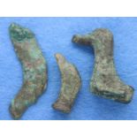c300AD - Roman Bronze Figurines - Lot of 3; Duck, Swan and Snake. P&P Group 1 (£14+VAT for the first