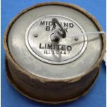 Midland Bank lockable c1930 coin bank with key and box of issue. P&P Group 1 (£14+VAT for the