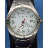 Viali; gents wristwatch on stainless steel strap, working at lotting. P&P Group 1 (£14+VAT for the