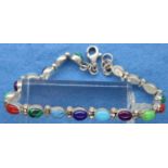 925 bracelet set with semi precious cabochon stones. P&P Group 1 (£14+VAT for the first lot and £1+