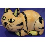 Lorna Bailey cat, Ginger, H: 7 cm. P&P Group 1 (£14+VAT for the first lot and £1+VAT for