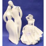 Two ceramic figurines. P&P Group 2 (£18+VAT for the first lot and £3+VAT for subsequent lots)
