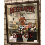 Beefeater Dry Gin advertising mirror, 40 x 50 cm. Not available for in-house P&P, contact Paul O'Hea