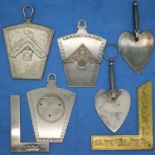 Mixed Masonic sash, jewels and working tools. P&P Group 1 (£14+VAT for the first lot and £1+VAT