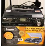 Steepletone ST929R MP3 record player with remote. Not available for in-house P&P, contact Paul O'Hea