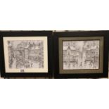 K.W. Myers (20th century); pair of graphite drawings, each 24 x 20 cm. Not available for in-house