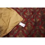 Paoletti Shiraz red ground gold Damask bed spread, 260 x 260 cm. No care label, good order with no