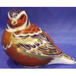 Royal Crown Derby Chaffinch gold stopper, H: 6 cm. P&P Group 1 (£14+VAT for the first lot and £1+VAT