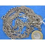 Six mixed 925 silver chains, longest L: 64 cm, combined 34g. P&P Group 1 (£14+VAT for the first