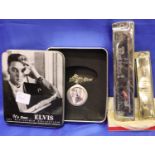 Elvis cased pocket watch and two harmonicas. P&P Group 1 (£14+VAT for the first lot and £1+VAT for