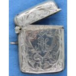 Hallmarked silver vesta case, 4 x 4 cm. P&P Group 1 (£14+VAT for the first lot and £1+VAT for