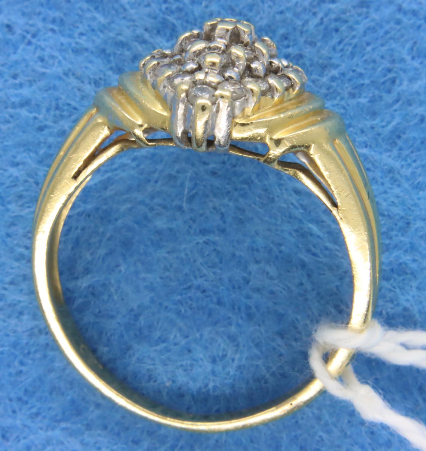 18ct gold diamond set cluster dress ring, 0.5cts total, size Q/R, 6.6g. P&P Group 1 (£14+VAT for the - Image 2 of 4