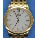 Citizen Eco Drive gents wristwatch, gold plated with white dial. P&P Group 1 (£14+VAT for the