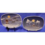 Pair of Canadian Inuit pin dishes. Not available for in-house P&P, contact Paul O'Hea at Mailboxes
