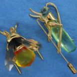 Two boxed Daniel Swarovski Paris insect brooches. P&P Group 1 (£14+VAT for the first lot and £1+