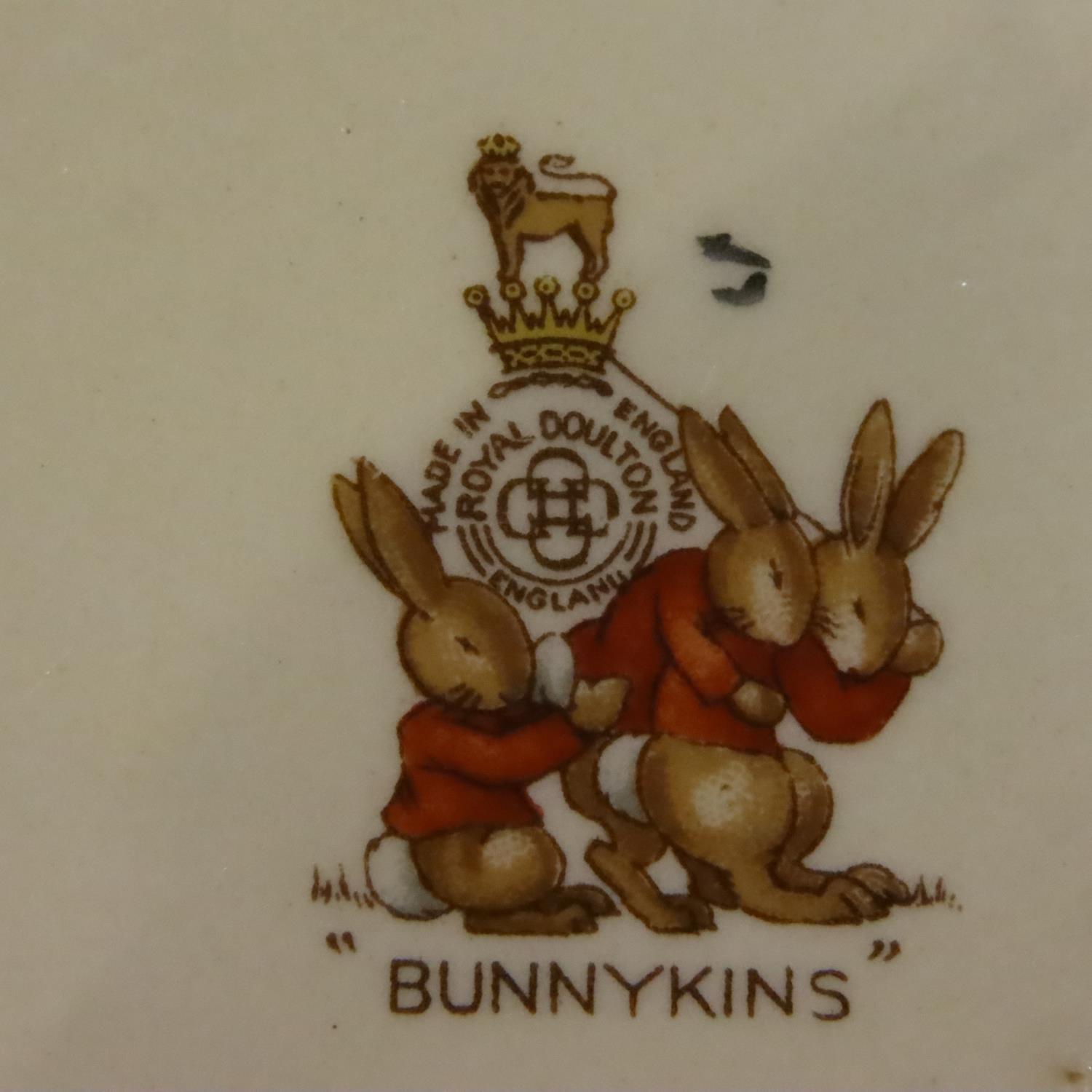 Royal Doulton Bunnykins; clock, six cereal bowls and a money box. No cracks, chips or visible - Image 2 of 2