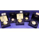 Five original Crummles enamel pill boxes with original boxes, various sizes. P&P Group 1 (£14+VAT