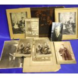 Small collection of Edwardian photographs including Robert Eadies Barber Shop Glasgow 1901. P&P