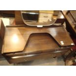 G Plan retro style dressing table with five drawers and back mirror, and a G Plan bed head, L: 100