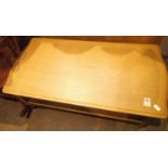 Large heavy beech rectangular coffee table with under tier. Not available for in-house P&P,