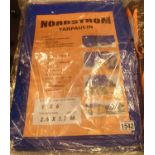 Two new old stock 9 x 6 ft Nordstrom tarpaulins. P&P Group 1 (£14+VAT for the first lot and £1+VAT