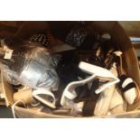 A box containing thirty five pairs of ladies shoes of various design, all size six (39). Not